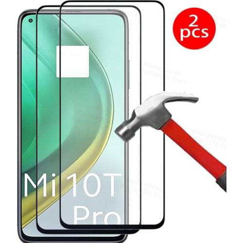 2Pcs Screen Protector For xiaomi mi 10t pro Tempered Glass For mi 10t lite 10tpro mi 10 t pro Clean HD Full Cover Sklo On xiomi