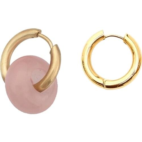 Moda donut round earrings bijoux femme Natural stone pendientes plata бижутерия для женщин accessories gift корейская мода women