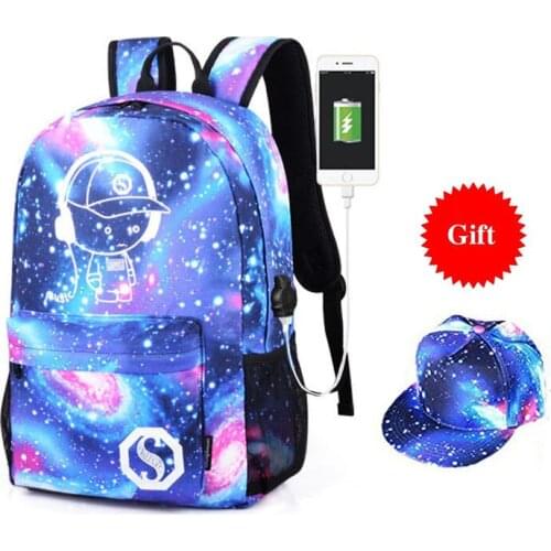 2020 new luminous backpack college bookbag rucksack laptop bag teenagers backpack to school bag student book bag for boys girls