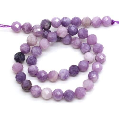 8mm Natural Gem Stone Quartz Faceted Beads Purple Amethysts Scattered Beads for Jewelry Making DIY Bracelet Necklace Wholesale