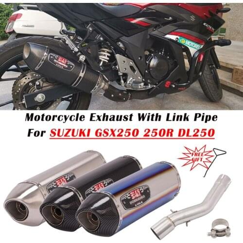 Slip On For SUZUKI GSX250 GSX250R DL250 Motorcycle Yoshimura Exhaust Escape Muffler Modify Middle Link Pipe DB Killer Silencer