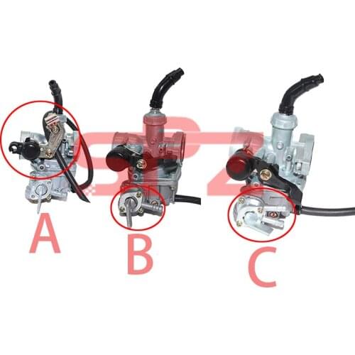 Motorcycle carburetor PZ19 19MM pull line manual two options 50cc 70cc 90cc 110cc 125cc suitable for ATV, off-road bike