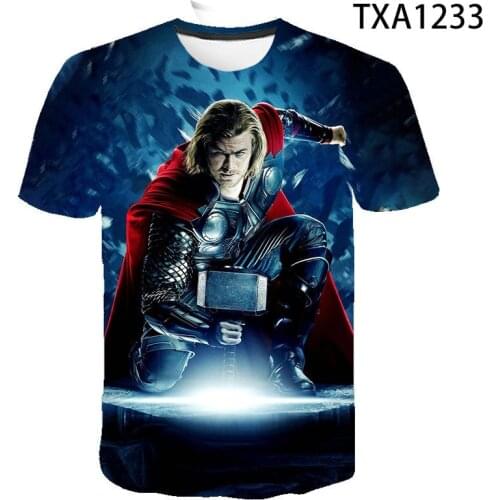 2021 New Summer Movie Thor 3D T-shirt Mens Girls ChildrensFashion Street Clothing Boys Girls Kids Printed T-shirt Cool Top Tee