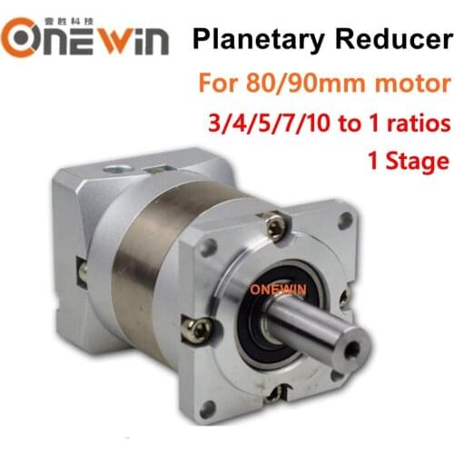 Planetary Gearbox Speed Reducer PLF090 Carbon Steel Gear 1 Stage 3 4 5 7 10 to 1 ratios for 80mm 90mm Servo Motor