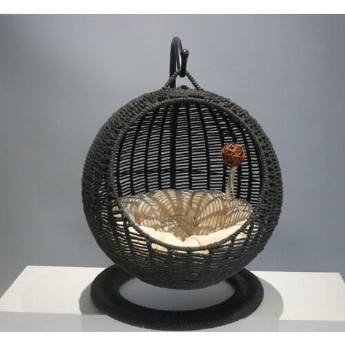 Manual Rattan Weaving Wicker cat bed house hammock cat accessories pet cat window hammock pet supplies cat shelves