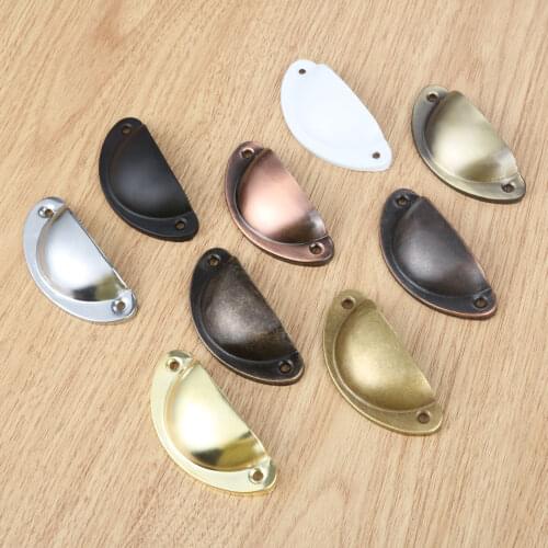 5pcs Shell shape Pull Handle Knob w/screw 82*35mm Brushed Antique Bronze/Yellow/Black/White/Red Copper/Silver/Gold Drawer Chest