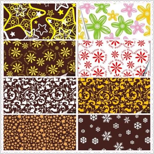 10 sheets Chocolate transfer paper / baking mold sheet / cake decoration