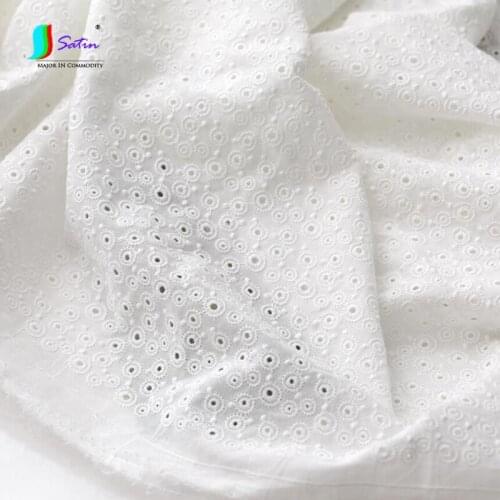 100% Cotton Hollow Coat Dress Shirt Doll Clothes Sew Material White Table Cloth Handmade Patchwork Round Circle Pattern A0510L