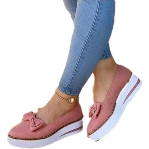 2020 Women Flats Shoes Platform Sneakers Slip On Ladies Loafers Casual Shoes Women Thick bottom Shoes Plus Size 43 NVX200