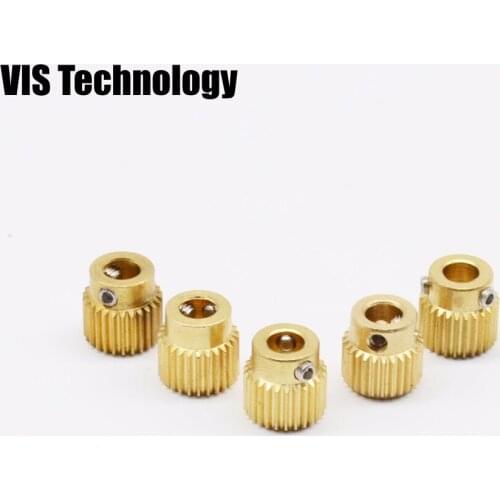 5pcs/lot feeder Copper 26tooth Drive Gear Bore 5mm for Makerbot MK8 i3 Reprap Extruder Feeding Wheel Extruder
