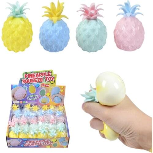 72pcs/lot Relief Stress Fun Soft Pineapple Ball Stress Reliever Toy Children Adult Fidget Squishy Antistress Sensory Toy Gift