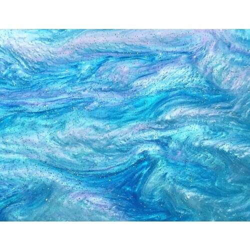 Acrylic/PMMA Ripple Glittering Color Sheets 3.0mm for Jewelries, Crafts, Art Works, Decoration - Sky Blue (RG04)