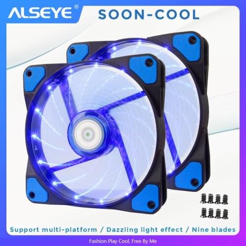 ALSEYE PC Cooling Fan 120mm Cooler Altra Quiet 3/4pin LED Case Fan for Computer 1300RPM 12v Fans