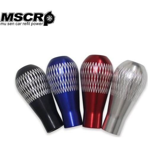 Aluminum 9cm Racing Auto Car Gear Shift Knob Manual Shifter Knob Lever Blue/Black/Red/Silver-YX00456