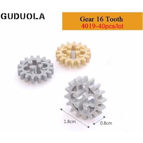 Guduola Parts 4019 Gear 16 Tooth Building Block Set MOC Model Assembles Particles Educational Bricks Toys 40pcs/lot