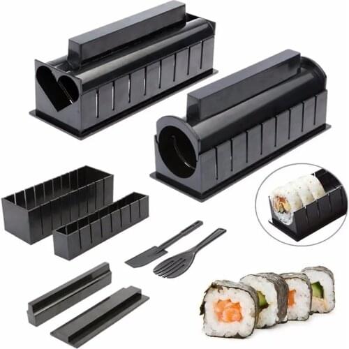 DIY mold 10 piece set of sushi mold with sushi knife rice ball mold Porphyra rice bag cooking machine mold set