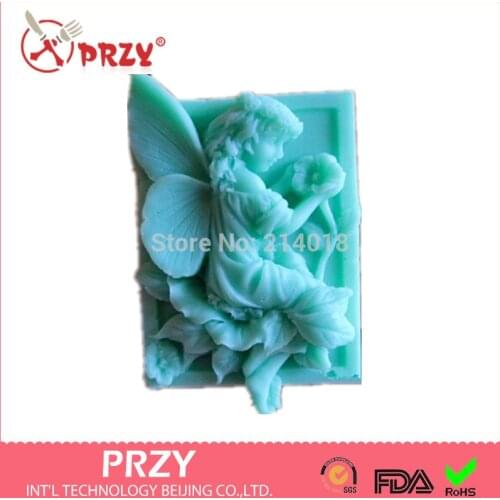 DIY Hot 3D Flower Fairy shape handmade soap mold animal candle molds silicon mould Chocolate Candy Moulds Form of Cake