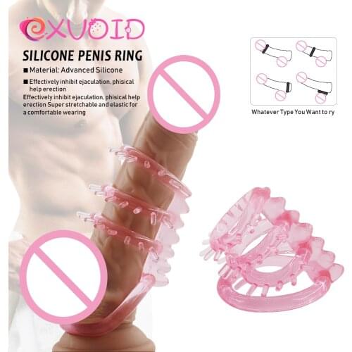 EXVOID Dildo Enlargement Penis Erection Sex Toys for Men G-spot Massage Penis Sleeve Delay Ejaculation Cock Keel Ring
