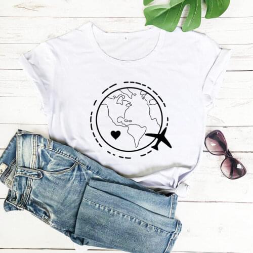 Travel World Sunmmer Vacation Shirt 2020 New Arrival Summer 100%Cotton Funny T Shirt Wanderlust Shirt Enjoy Travel Shirts