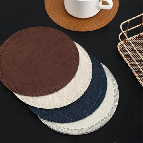 Round Coffee Coaster Tableware Pad Dining Table Mat Heat Insulation Soft Non-Slip PU Placemats Hot Drink Holder Bowl Coaster