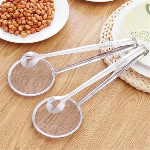 Kitchen Multi-Purpose Filter Spoon Tongs Fried Food Strainer Clamp Colander Tool