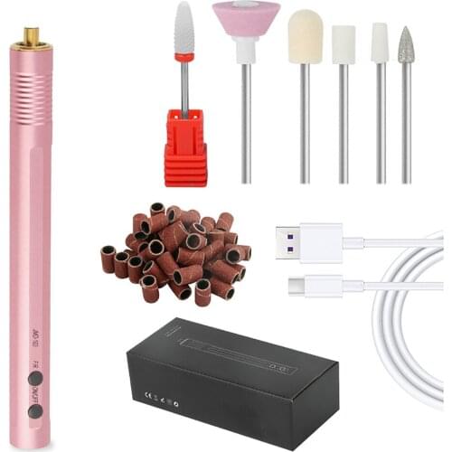 15000RPM Manicure Machine Set Professional Electric Nails Drill Polish Remover Portable Ceramic Mill Bits Tools 5W USB Charging