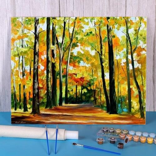 Spring est Paint By Numbers Package Acrylic Paints 40*50 Boards By Numbers Wall Paintings Adults Handiwork Handicraft Drawing