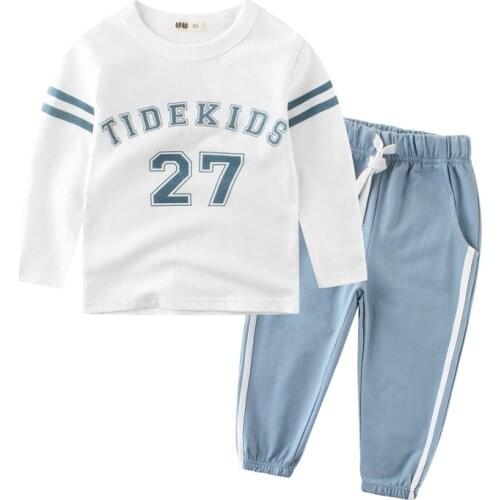 New 2018 Fashion Baby Boy Cute Clothing 2pc Pullover Sweatshirt Top + Pant Children Boys Clothes Set Kids Outfit Suits for 2-10Y