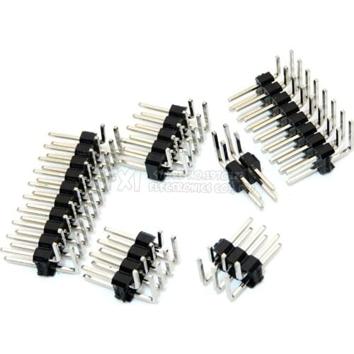 R/A 2.54mm Double Row Right angle Male Breakaway PCB Board Pin Header Connector Pinheader 2 * 3/4/10/12/15/40Pin For Arduino