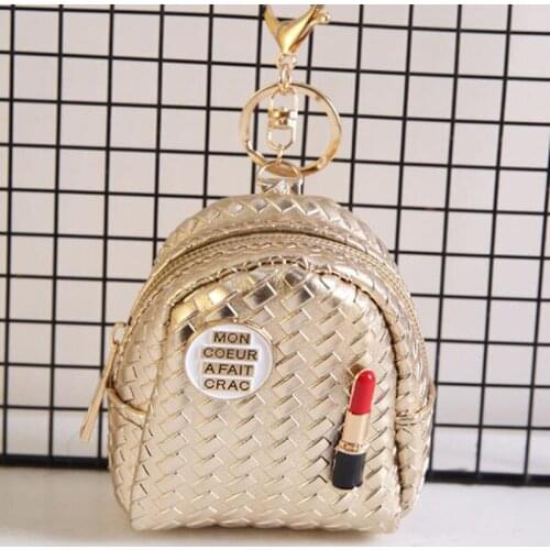 Cute Bag Shaped Keychain Coin Purse Women Girls Mini Backpack Keys Card Keychain Handbag Purse Pendant Key Ring Jewelry