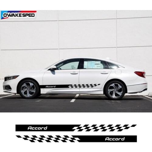 Sport Stripes Car Door Side Skirt Sticker For Honda-Accord Coupe PHEV Type S TOURING Auto Body Decor Vinyl Decals