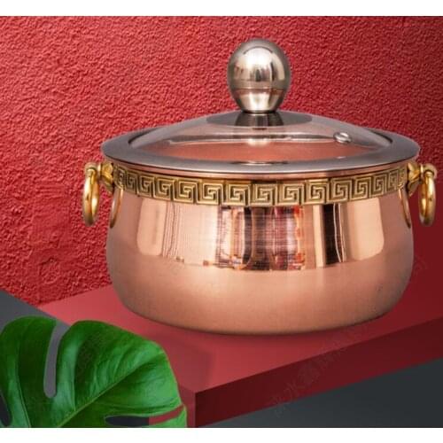 Pure copper thickened restaurant single hot pot one person one pot small hot pot home shabu mutton small copper pot LB50809