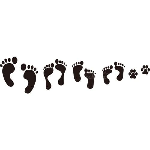 7x28cm FOOT PRINT FAMILY Car Sticker Bumper Decor Waterproof Removable ZP086