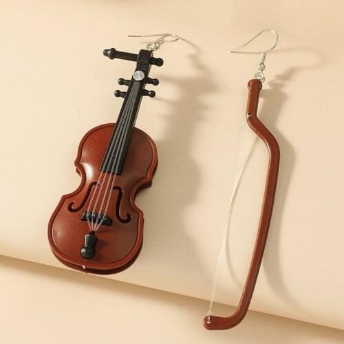 Fun Earrings Acrylic Drop Earrings Leaf Orange Violin Roller Skating Drink Shape Pendant Earring for Women Child Gift Jewelry