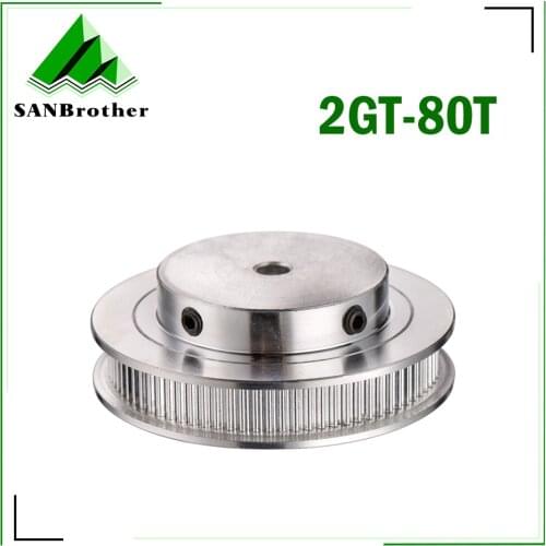 GT2 Timing Pulley 3D Printer pulley 80 Tooth Pulley Wheel Bore 5/6.35/8/10/12/14/15mm Aluminum Gear Teeth Width 6/10mm Part
