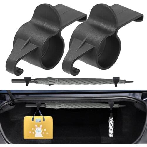 1/2pcs Umbrella Holder Hook Car Rear Trunk Mounting Bracket Self Adhesive Hook for Umbrella Hanging Hook Car Trunk Organizer