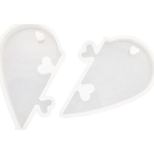 1Pc Resin Mold, Transparent Silicone Molds, Heart Shaped Coaster Mold, Decorative Mold for Make Pendant, Earring, Necklace