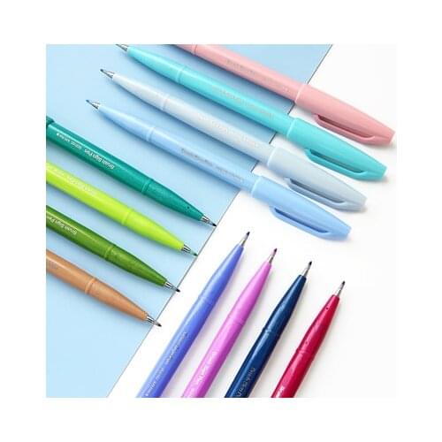 1PC Japan Pentel new Touch brush pen Flourish Special pen Color marker pen Painting School supplies stationery 12colors