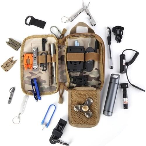 1000D Nylon Molle Tactical EDC Pouch Organizer Waist Bag Mobile Phone Holder Outdoor Hunting Airsoft Accessories Mag Pouches