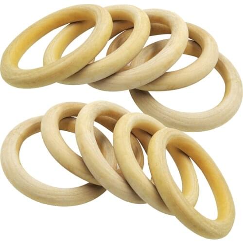 15 Pieces Mix 70 & 100 Mm Unfinished Natural Wood Rings DIY Wooden Beads Connectors Circles Rings Beads Craft Rings
