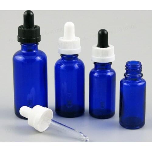 200 x 100ml 50ml 30ml 20ml 15ml 10ml 5ml Cobalt blue glass essential oil Childproof dropper bottle 1oz glass Piepette Dropper