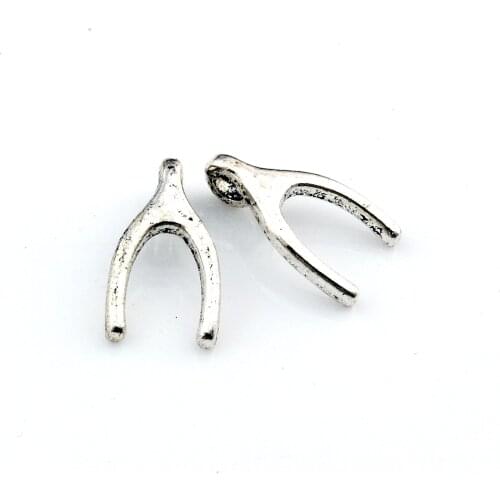 35Pcs Alloy Wishbone Charms Pendants For Jewelry Making Bracelet Findings 8.5x15.5mm A-638