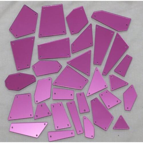 Rose Acrylic Mirror Sew On Rhinestones DIY Flatback Mirror Acryl Sew On Stones with Holes For Sewing
