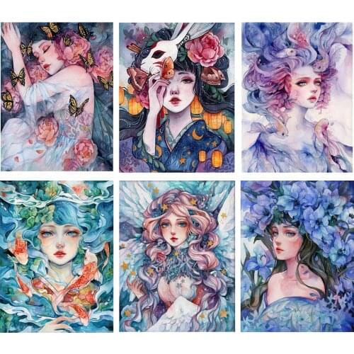 5D Diamond Embroidery Cartoon Flower Girl Painting Animal Rural Photo Full Drill Mosaic Cross Stitch Rhinestones Home Decor