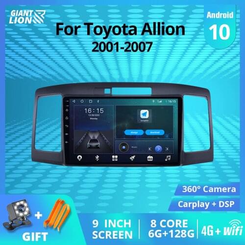 2DIN Android10 Car Radio For Toyota Allion Premio 2001-2007 Stereo Receiver GPS Navigation Auto Radio DSP Car Video NO 2DIN DVD