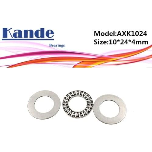 AXK1024 + 2AS 1PC Thrust Needle Roller Bearing With Two AS1024 Washers 10*24*4 mm Plane Thrust Needle Roller Bearing