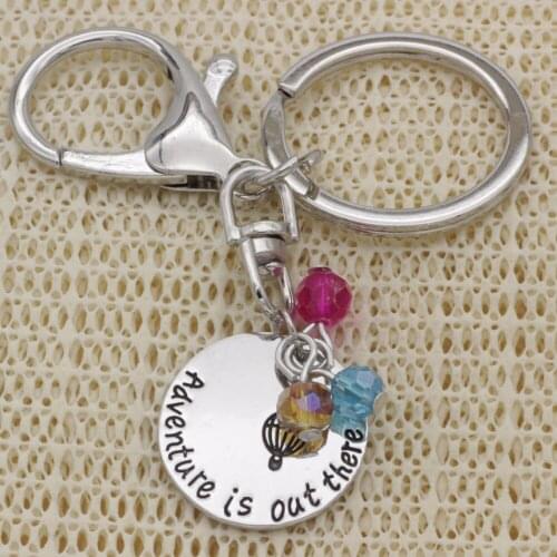 Key Chain Inspirational Key Rings crystal Adventaure is out there Jewelry Key Holder K030