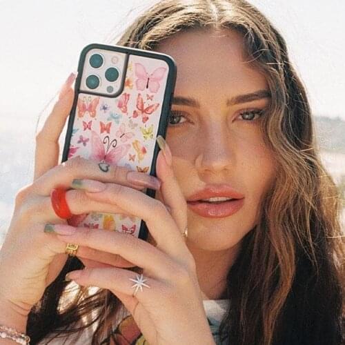 Butterfly Flutter PC+TPU Phone Cover Case for IPhone 6 6S 7 8 Plus X Xs XR 11 12 Mini Pro Max Silicone Fundas HYPC008