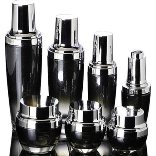 30/50g Black Glass Cream Jar Refillable Bottles Glass Bottle with Press Pump Bottle Lotion Pot 30ML 50ml Cosmetic Dropper Bottle