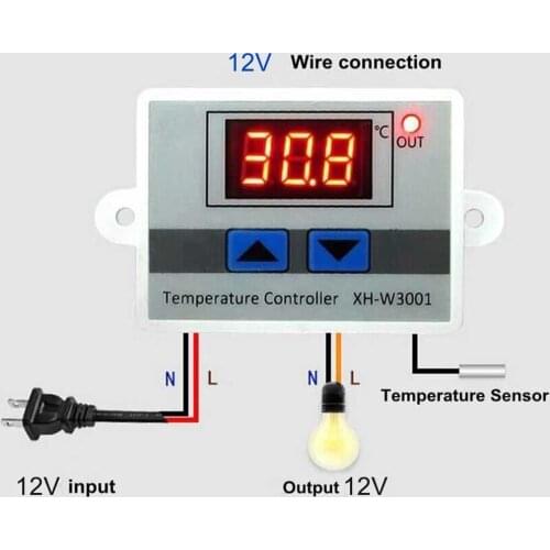 XH-W3001 Digital Temperature Controller Thermostat 12V/ 24V/ 220V Thermoregulator Aquarium Incubator Temp Regulator